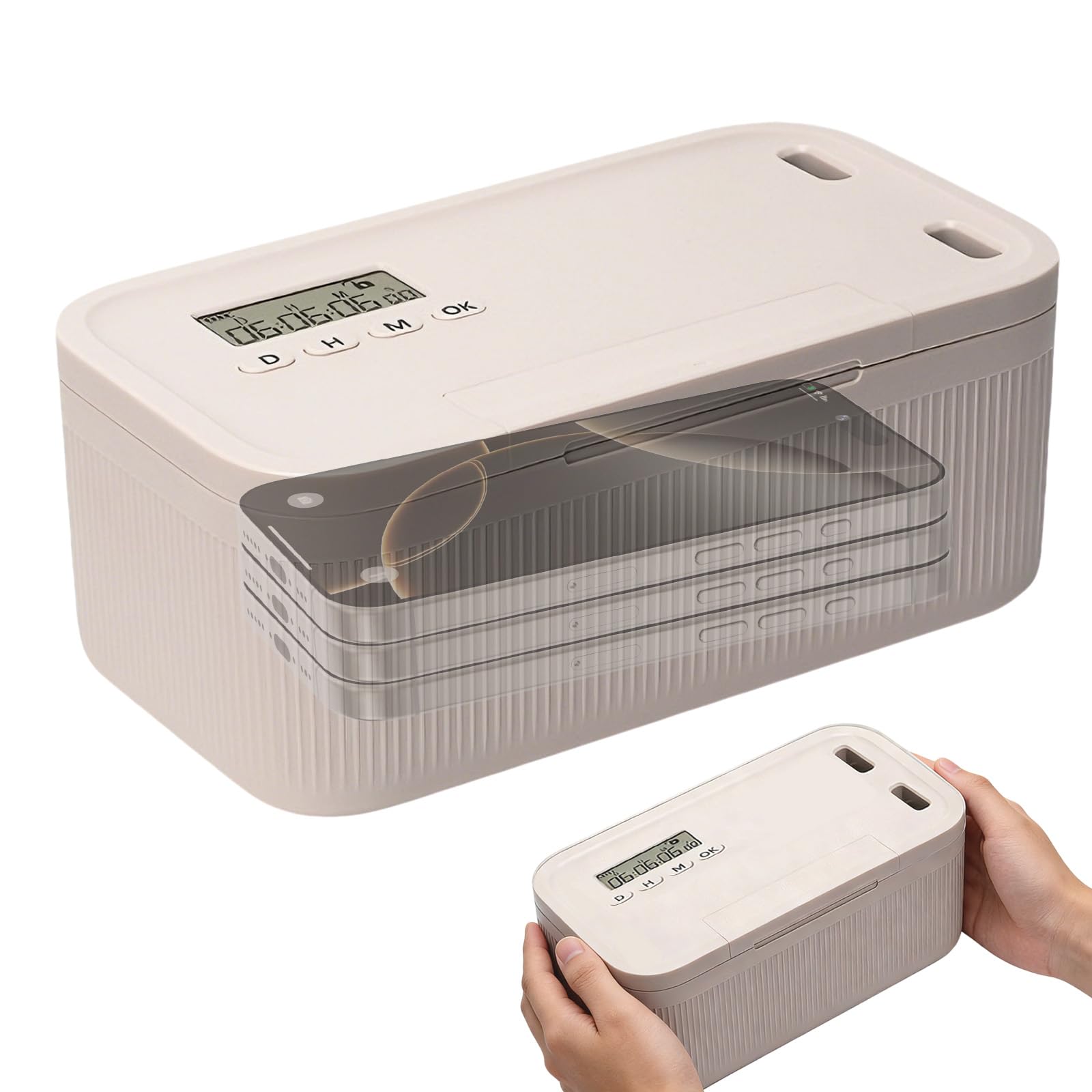 Caja de Seguridad con Temporizador (0-30 días), Carcel para Moviles para Formación de Hábitos/Concentración, Caja de Almacenamiento con Cerradura para Teléfonos, Videojuegos y Redes Sociales