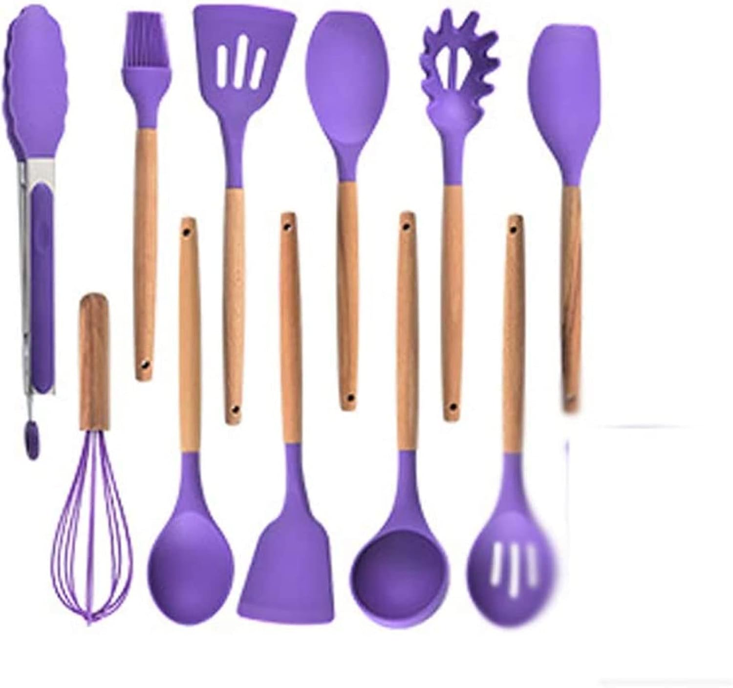 Silicone Cooking Utensil Set,12 pcs Silicone Cooking Kitchen Utensils Set, Non-stic - Best Kitchen Cookware (Color : A)