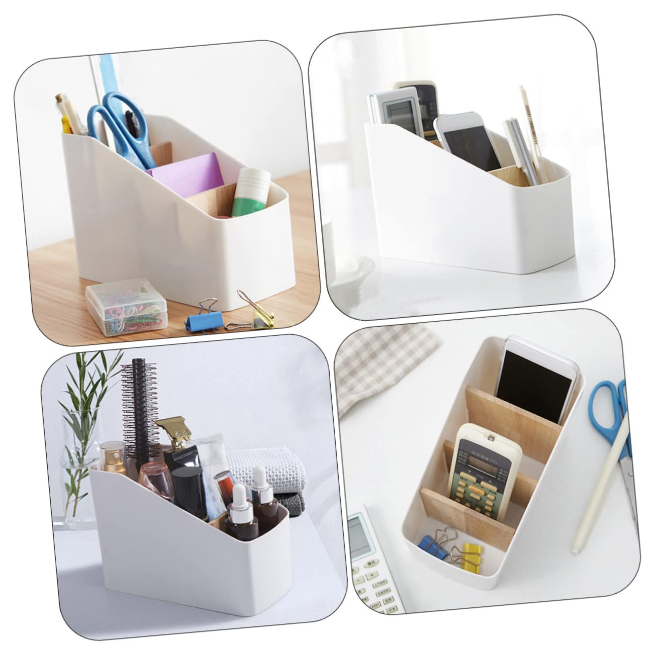 Veemoon 2 Stück Fernbedienungs Organizer mit Multi Design Praktische Aufbewahrungsbox für Schreibtisch und Wohnzimmer Vielseitig für Kosmetik Schreibwaren und Stabil und Platzsparend