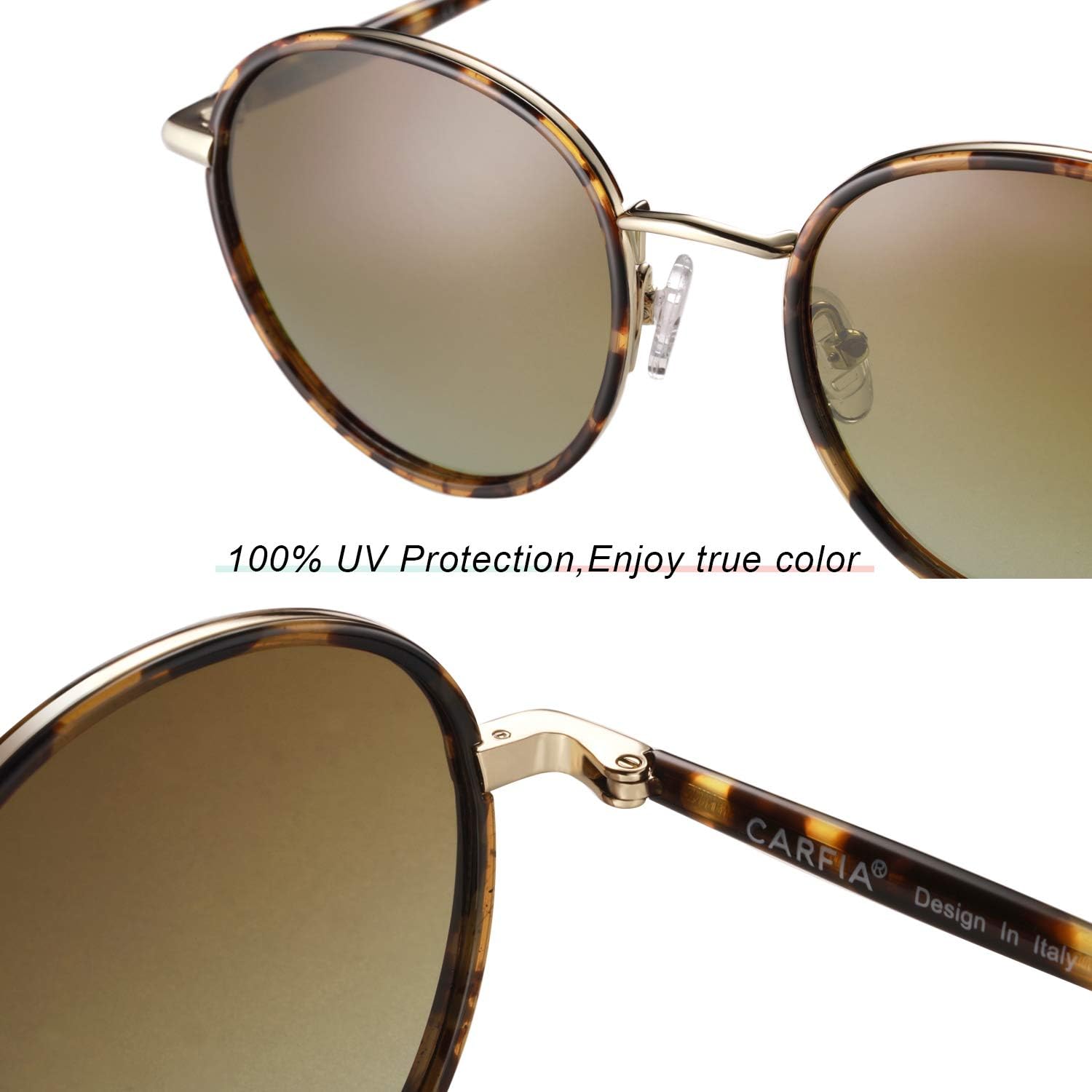 CARFIA Retro Small Round Polarized Womens Sunglasses UV Protection, Trendy Vintage Stylish Designer Sunglasses CA1949 - Image 5