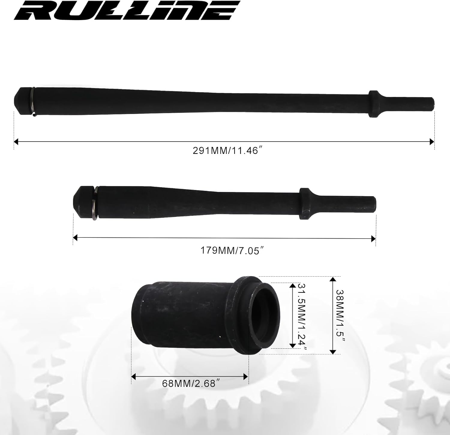 RULLINE 29090 +29450Truck Anchor Pin Bushing Kit - Long and Short Drivers Set 2PCS- Compatible with 1-3/8 Anchor bushings 11-1/2" Long Drive