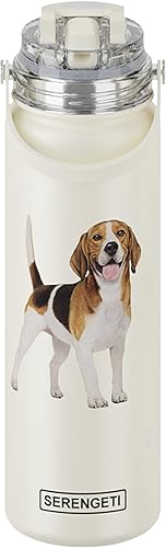Miniatura 105 de E&S Pets SERENGETI - Botella de agua de acero inoxidable de 24 onzas con tapa a prueba de derrames, doble pared aislada al vacío, impresión 3D