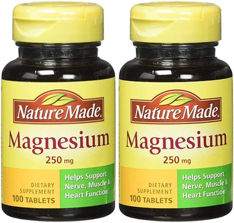 Magnesio Nature Made 250 mg, 100 unidades (paquete doble)
