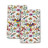 Cukemip Colorful Mexican Traditional Bird Flower Kitchen Towels Decorative Set of 2, Soft Absorbent Dish Towels Boho Hand Towels for Kitchen Farmhouse Holiday Home Decorations