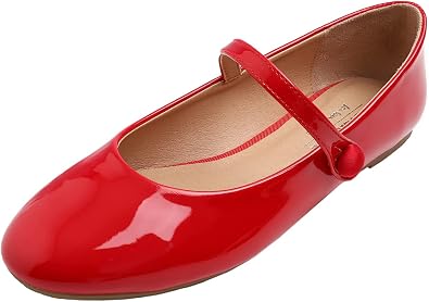 FEVERSOLE Womens Mary Jane Fashion Round Toe Easy Buckle Slip On Flats