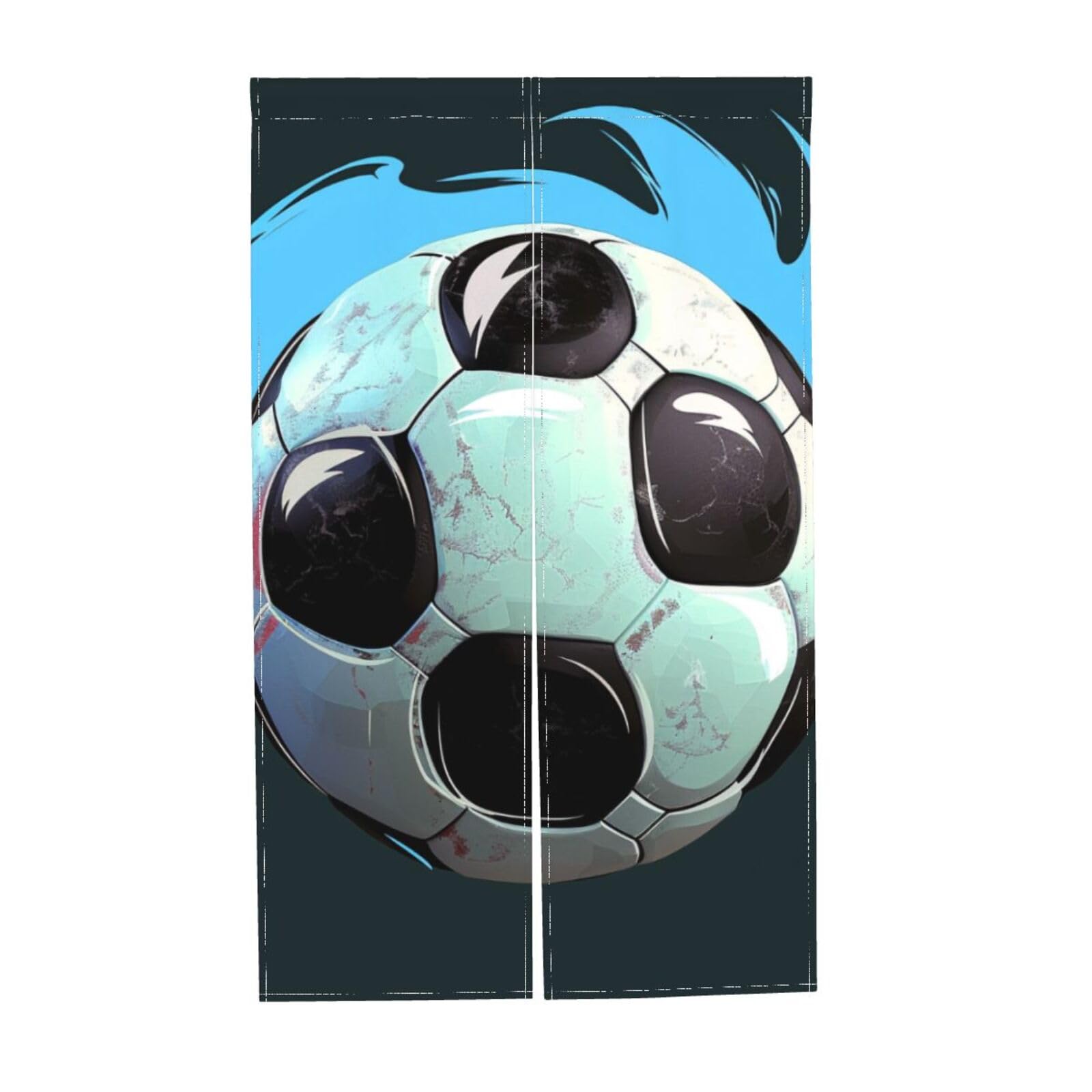 Rideaux occultants football isolants avec passe-tringle pour salon