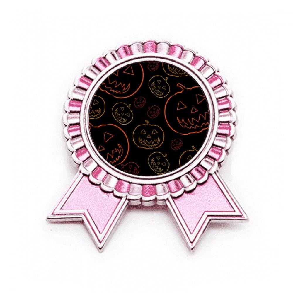 Broche citrouille rose en métal M accessoire Halloween chic