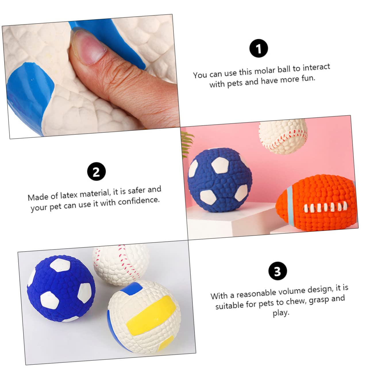 Happyyami 3piezas Juguetes De Molar De Caucho para Resistentes y Divertidos para Entrenamiento y De