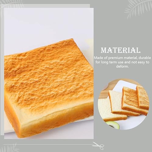 Miniatura 3 de Kisangel 2 piezas de rebanadas de pan falso, modelo de tostadas artificiales, pan francés falso, adornos de pan simulado para decoración creativa de