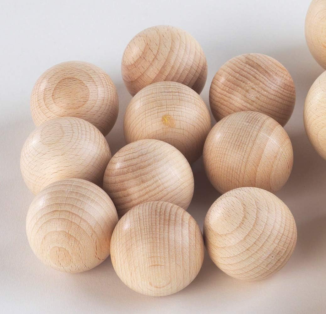 tickit Beechwood Balls – Natural Wooden Toy for Sensory and Heuristic Play , Montessori Learning Resource for Early Development , Set of 10 Smooth Wooden Balls