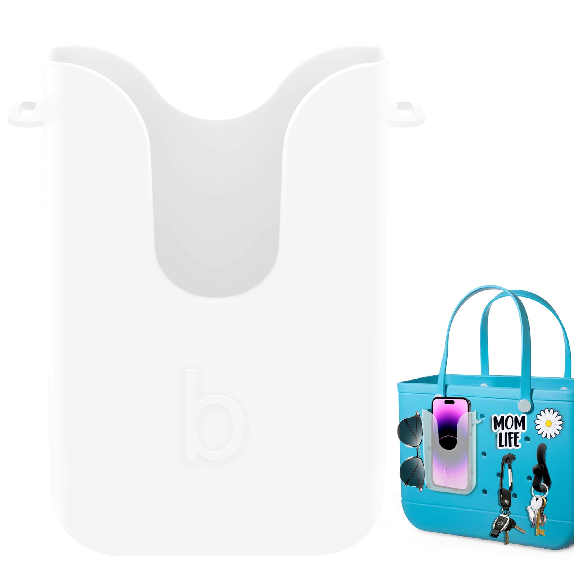 Silicone Phone Holder Compatible with Bogg Bag, Phone Case Holder Charms Accessory for All Bogg Bags and Beach Bag, Phone Holder Attachment for Beach