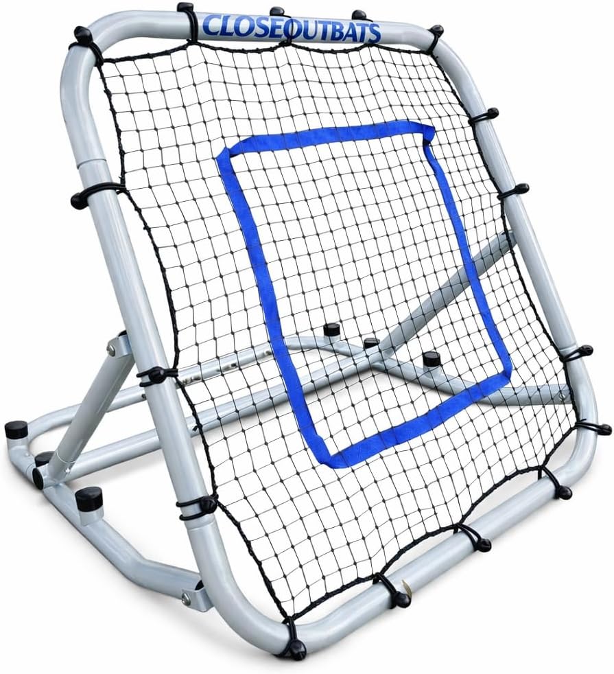 3 x 3 Rebounder Net for Baseball Softball - Portable and Adjustable - Pitching Throwing and Fielding