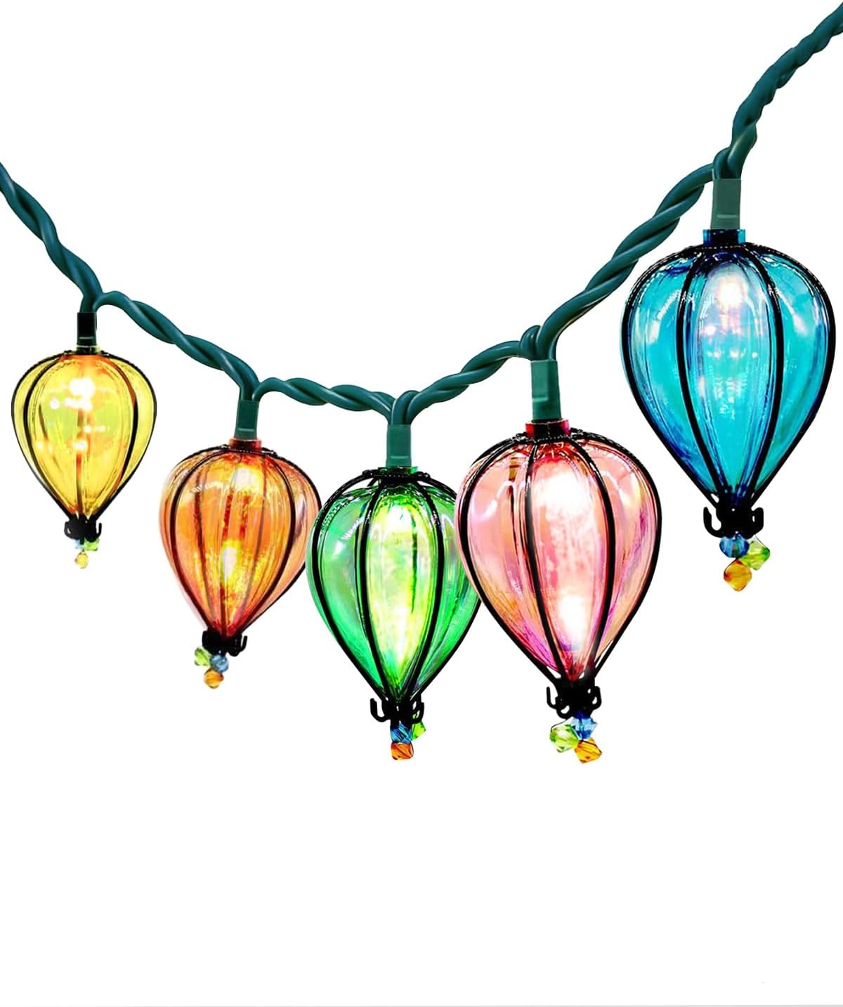 Multicolor Outdoor String Lights with 10 Bulbs, 11FT Connectable UL Listed Backyard Patio String Lights Hanging Indoor Outdoor for Patio Garden Gazebo Bistro Party Wedding