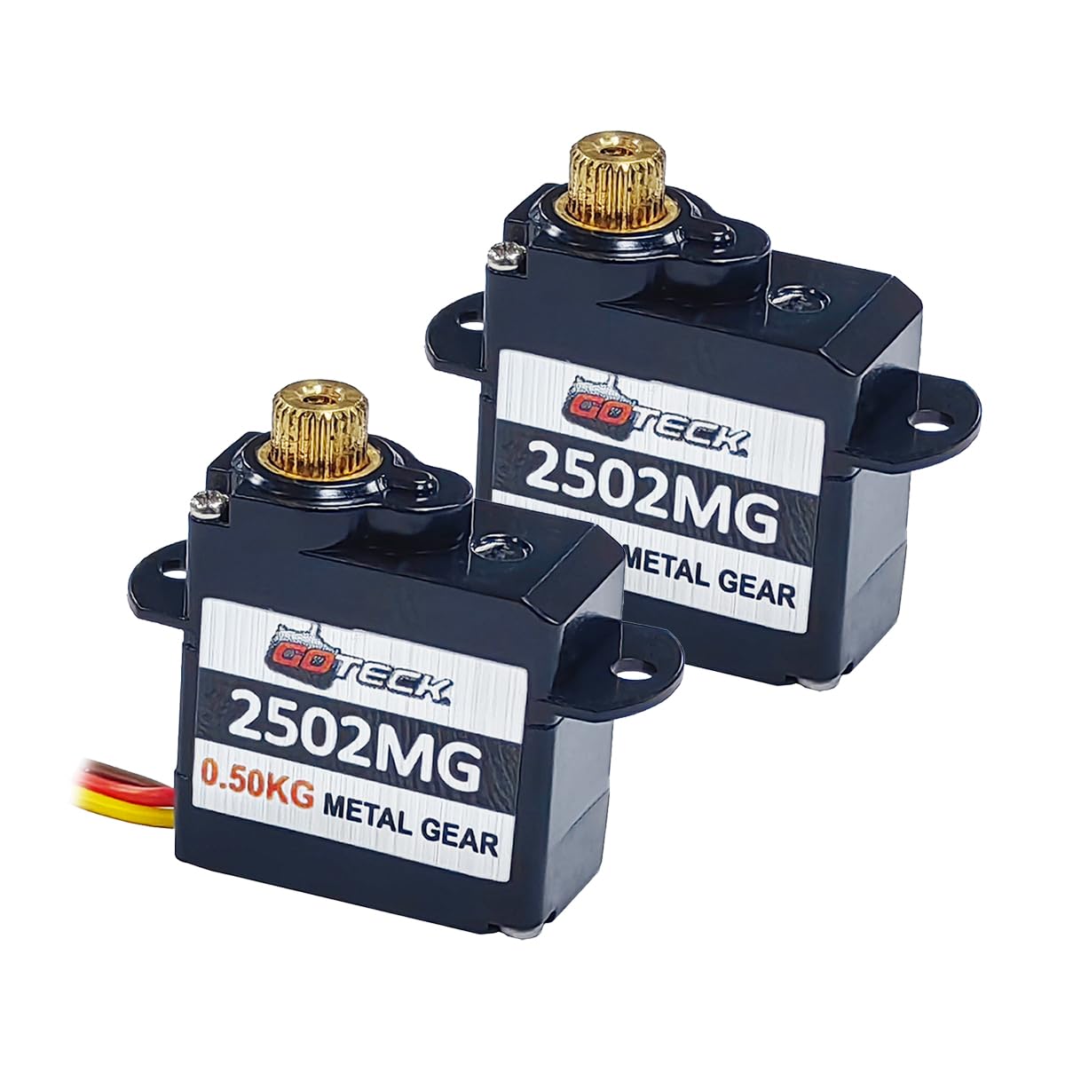 GOTECK 2PCS 2g Mini Servo, Micro Full Metal Gear Digital Servo,for RC Car Model Boat Fixed-Wing Helicopter Airplane Robot Toy