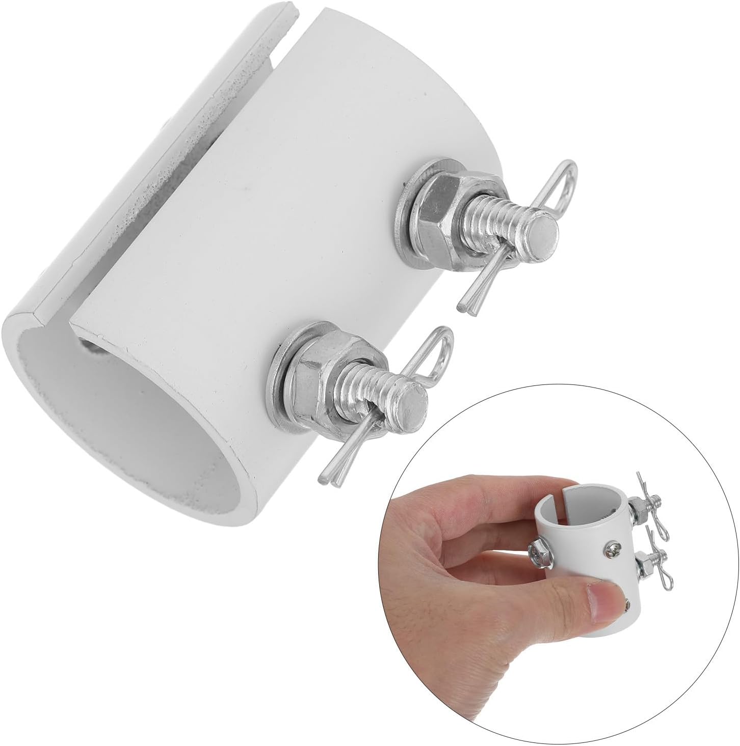 MAGICLULU Ceiling Fan Downrod Coupler, White Iron Open-slot Design Adapter for 26.5mm Rods, Sturdy Construction with Anti Wobble Feature, Wide Compatibility for Ceiling Fan Rods and Room