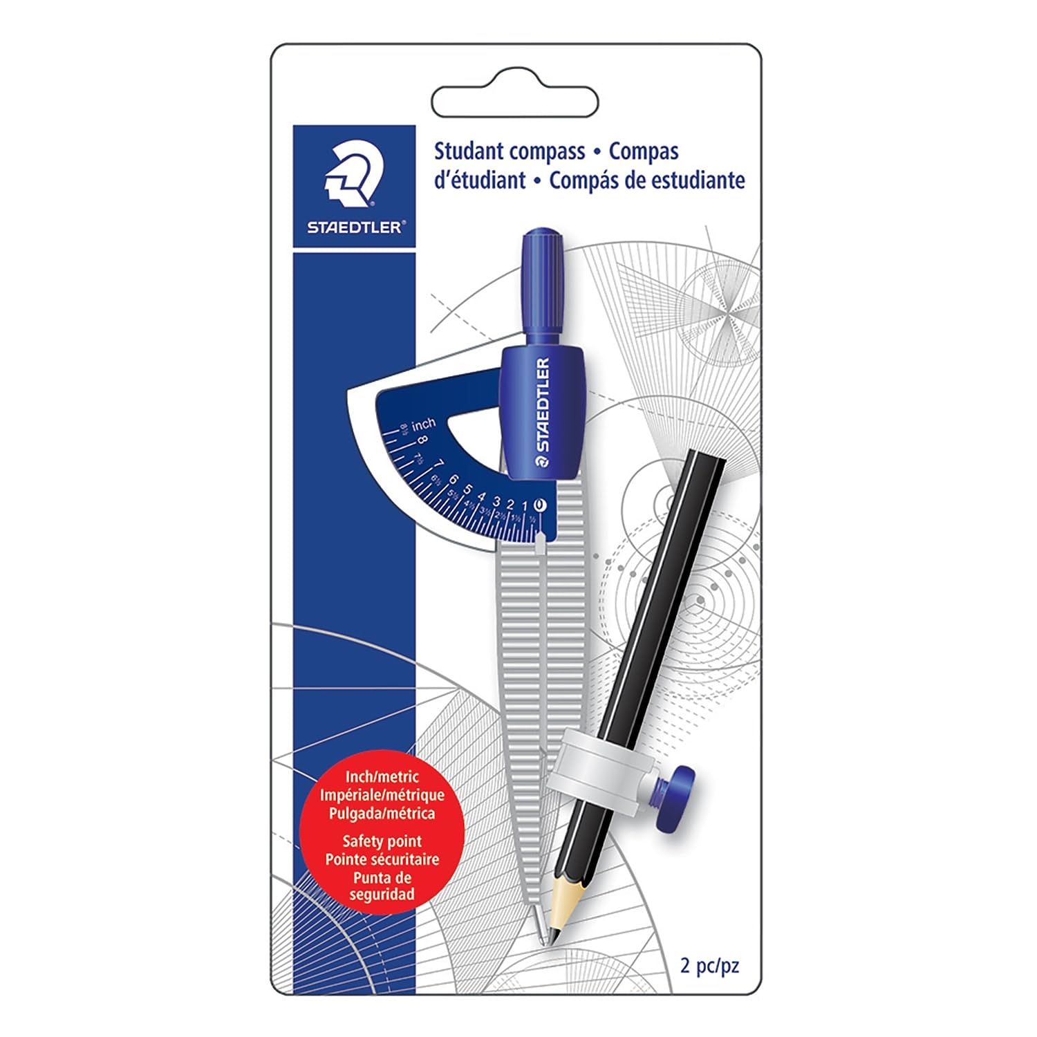 Staedtler Compas avec Crayon, Acrylique, Multicolore, 3 pièces