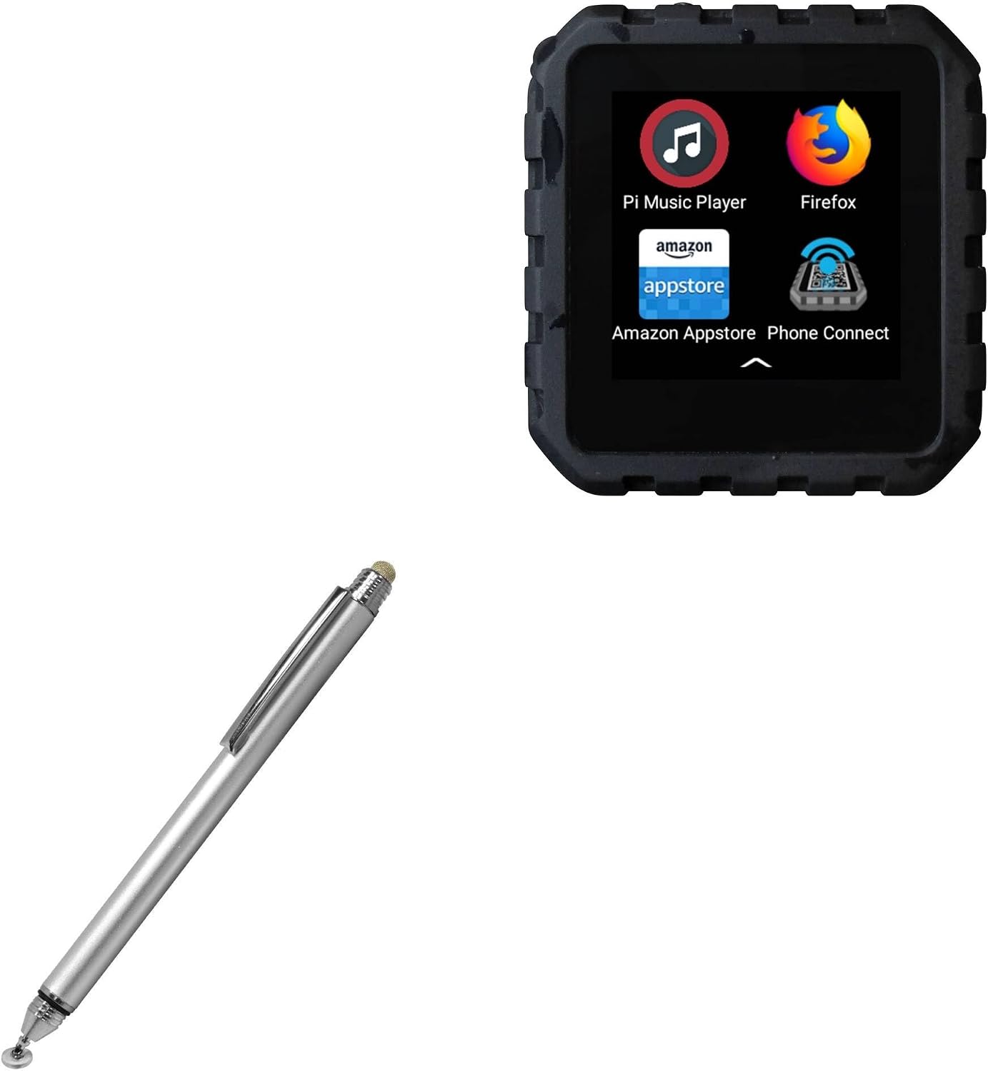 BoxWave Stylus Pen Compatible with Delphin Waterproof Micro Tablet - DualTip Capacitive Stylus, Fiber Tip Disc Tip Capacitive Stylus Pen - Metallic Silver