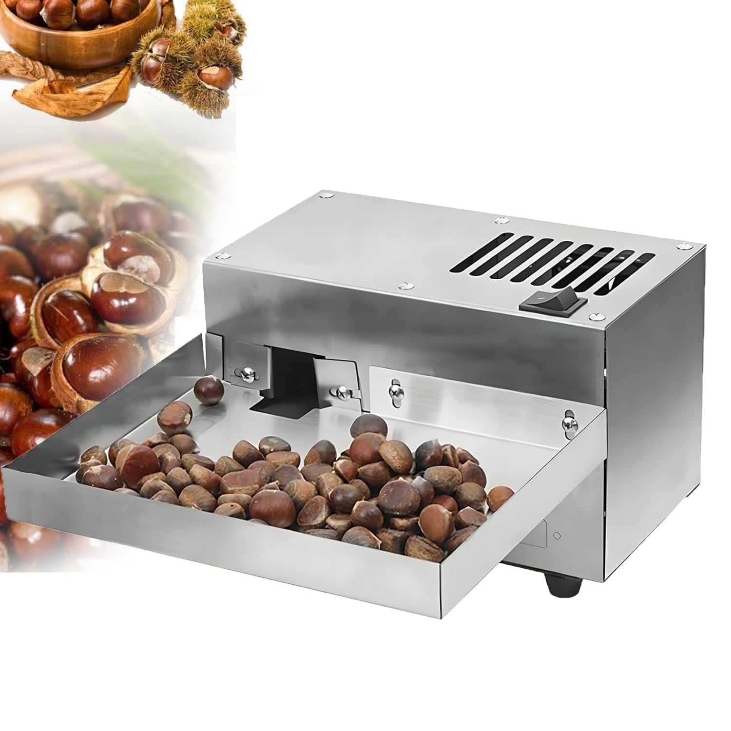 Taglierina per castagne commerciale, processore automatico della taglierina di 40 kg/h, antiscivolo che segna la sbucciatrice per la preparazione delle castagne