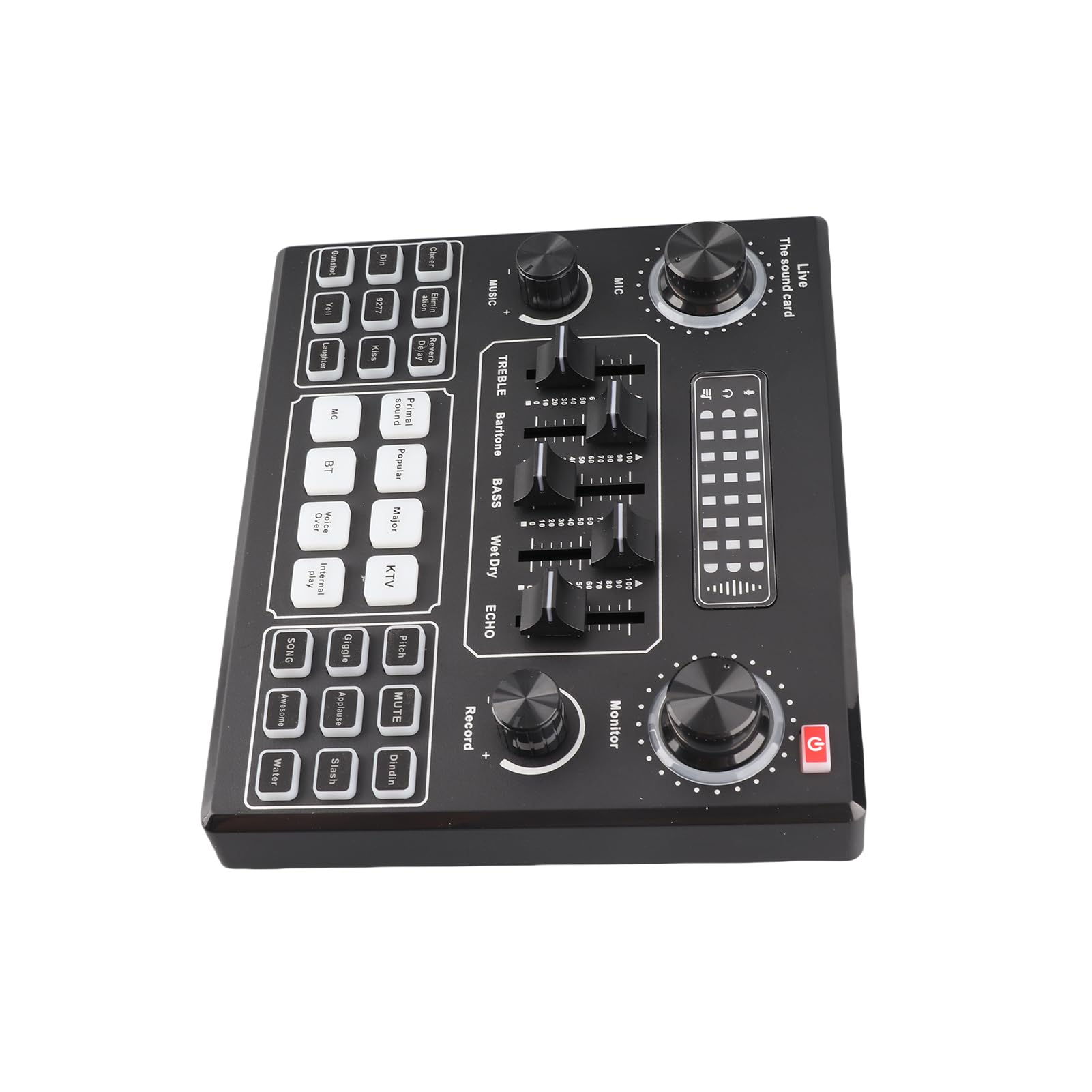 Eujgoov Intelligentes Soundkarten- und Mikrofon-Kit, ABS-Stahl, 12 Soundoptionen, Live-Streaming, Ideal für Podcaster und Musiker (Schwarz und Gold)