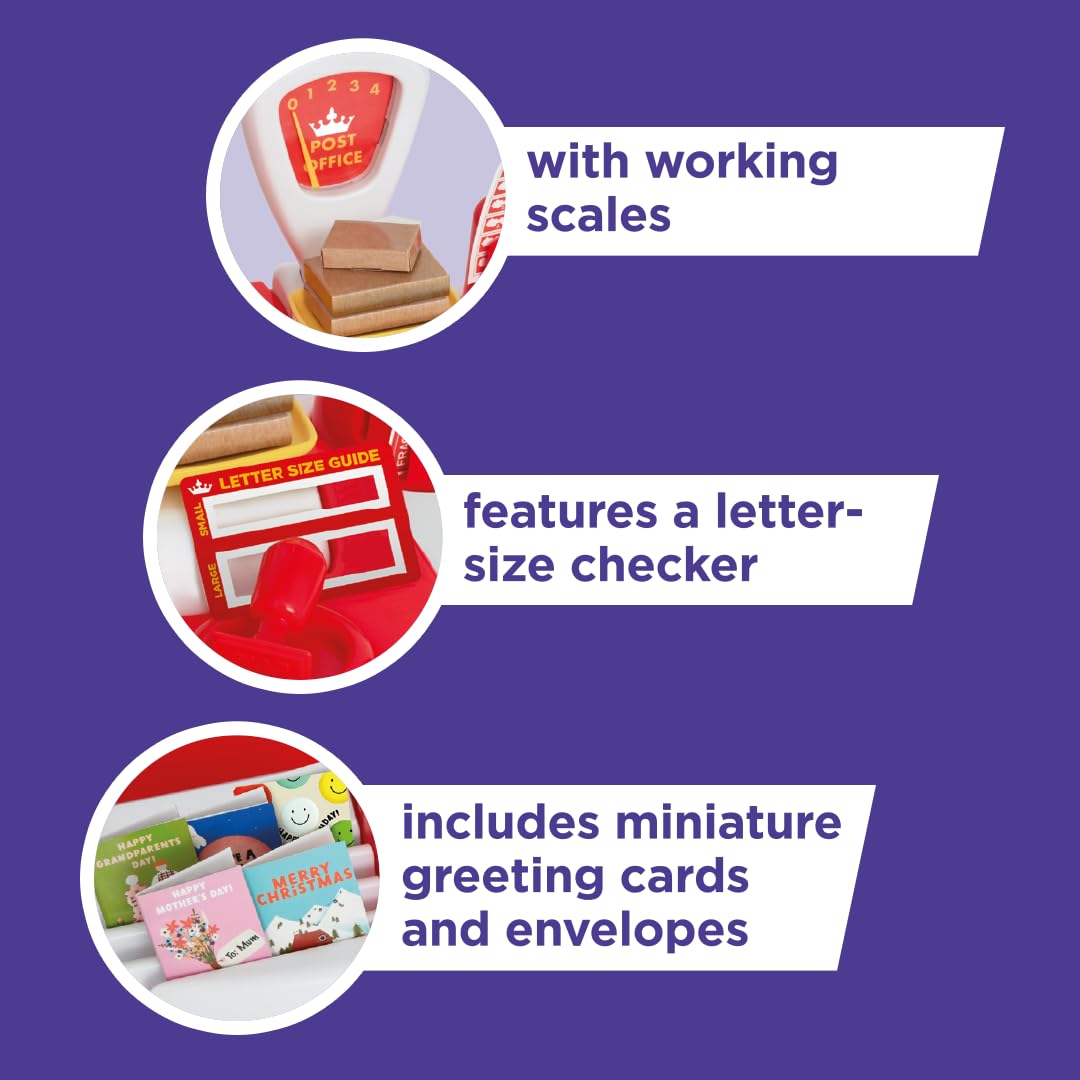 Casdon Post Office,Toy Post Office for Children Aged 3+, Equipped with Several Essential Items for Customers and Shopkeepers Alike