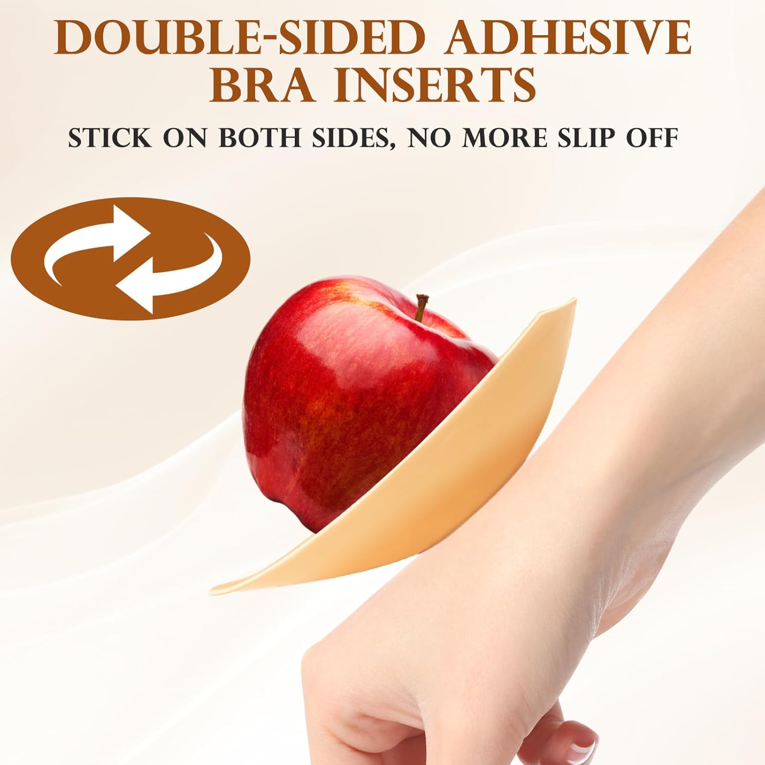 両面スティッキーブラインサート 2ペア プッシュアップスティッキーブラ、水着スポーツブラ用自己粘着ブラパッド