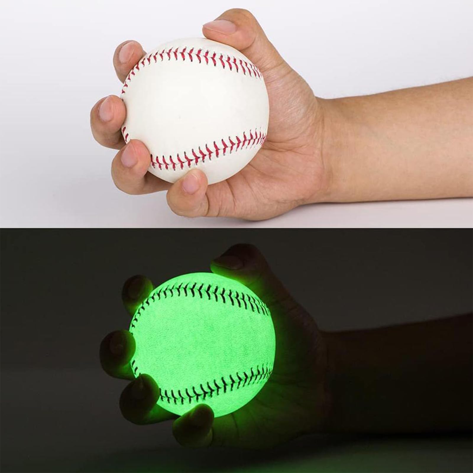 Pelotas de béisbol luminosas de 9 pulgadas que brillan en la oscuridad para práctica nocturna