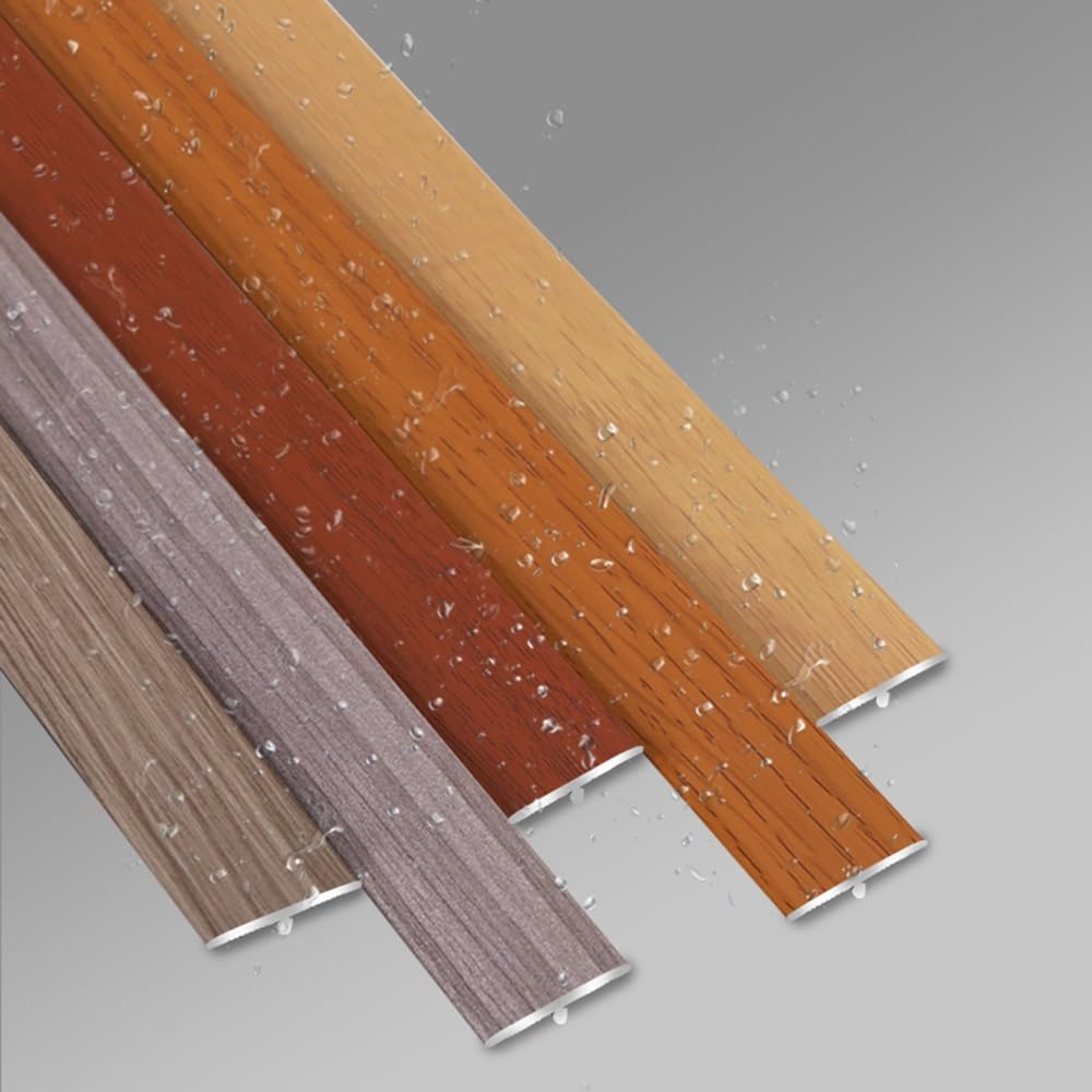 Bande de Transition pour seuil, 91 cm (36 po), Bande de Transition pour seuil de Porte en Aluminium, Rampe de seuil, réducteur pour Porte/Tapis/carrelage/seuil, cannelure Extra Large (Marron, Largeur