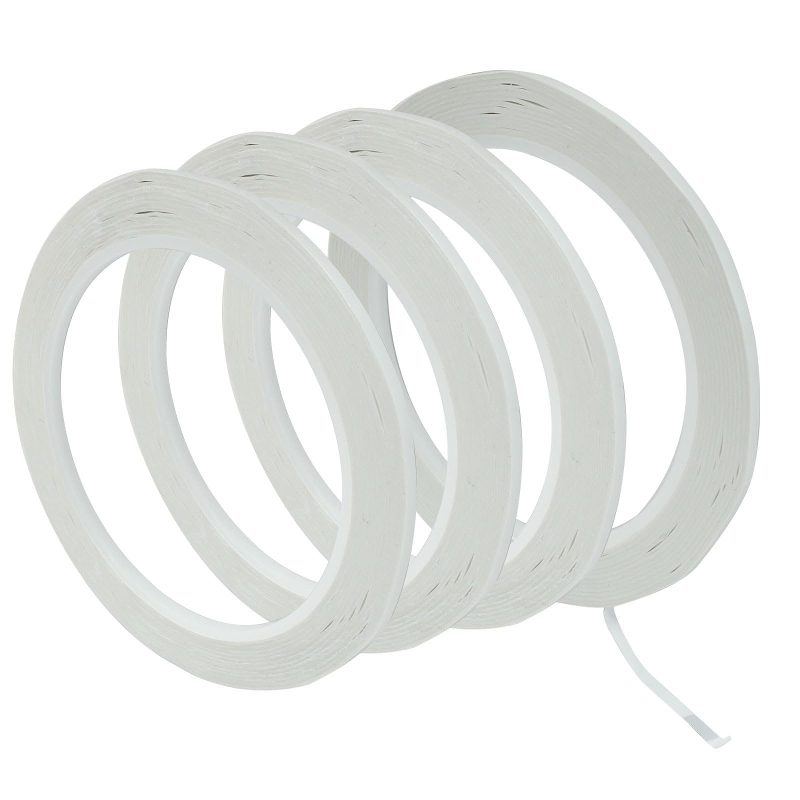 4 Rolls White Pinstripe Tape, 1/8 inch (3mm) Width Graphic Art Tape Self Adhesive Whiteboard Tape Grid Marking Tape Thin Line Tape for Dry Erase Board