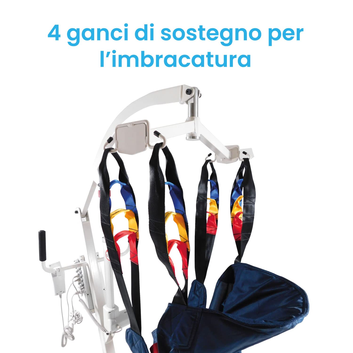Sollevatore Elettrico per Disabili e Anziani, Sicuro, Regolabile e Facile da Usare, Imbracatura Inclusa, con Batteria Ricaricabile