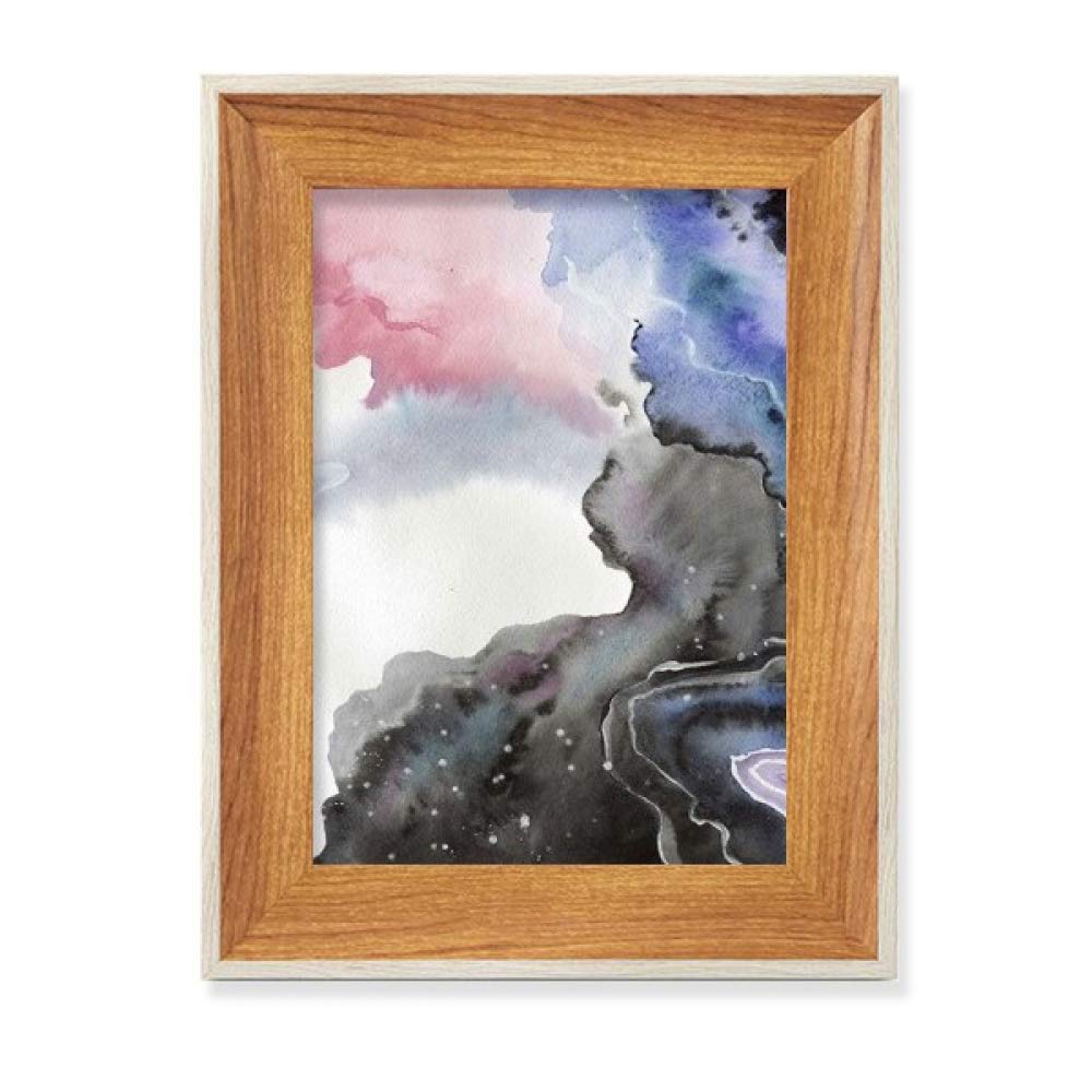 Pintura acuarela abstracta para escritorio en marcos de fotos de madera elegantes