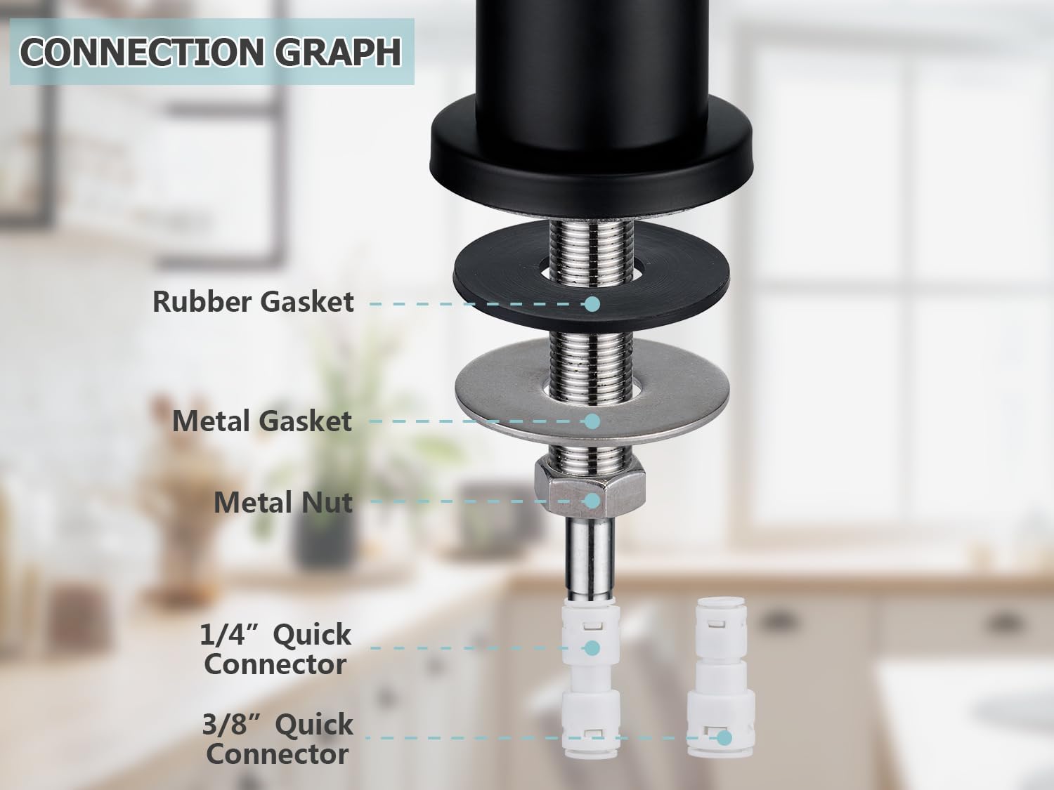 Tohlar Drinking Water Faucet for Kitchen Sink, Black Filtered Water Faucets Lead-Free Reverse Osmosis Faucet Water Filtration System 304 Stainless Steel, Matte Black Finish