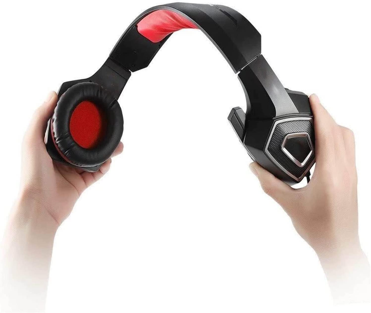 Auriculares con cancelación de Ruido con micrófono for Llamadas telefónicas y Juegos (Color : Red)