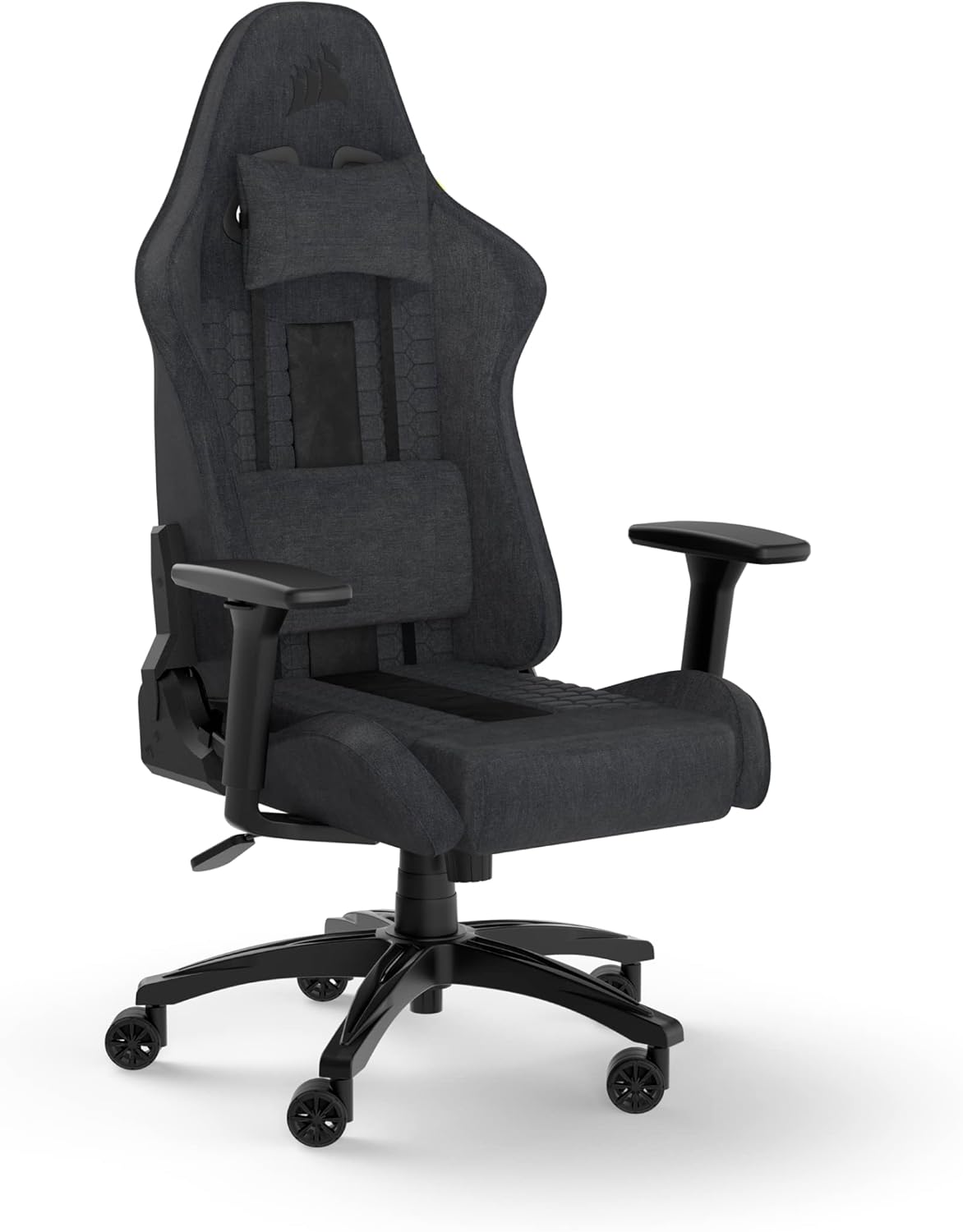 Corsair TC100 Relaxed Gaming Chair - Fabric - Racing-Inspired Design - Lumbar Pillow - Detachable Memory Foam Neck Pillow - Adjustable Seat Height - Adjustable Armrests - Gray