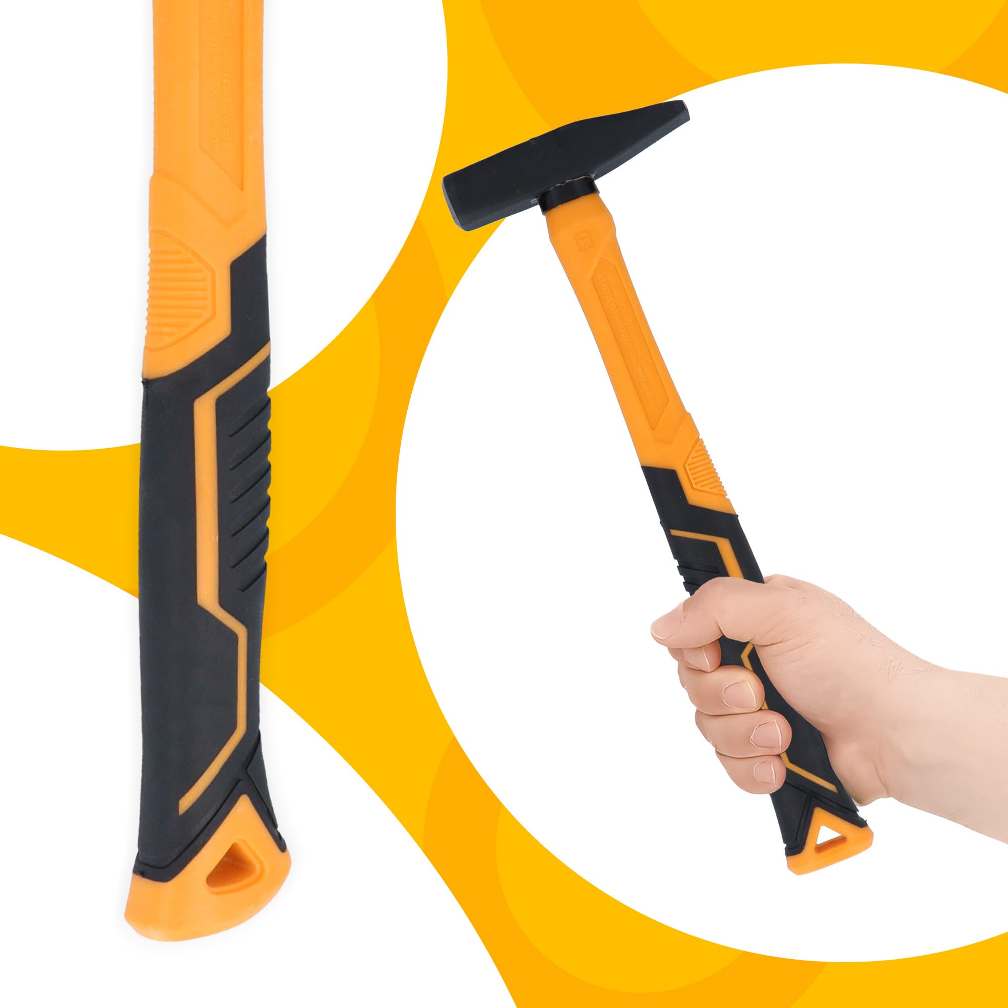 Instalguru Marteau Schlosser 200 G Manche Fibre De Verre Ergonomique Marteau Atelier Acier Trempé Professionnel Plombier Artisan Durable Antivibrations Polyvalent