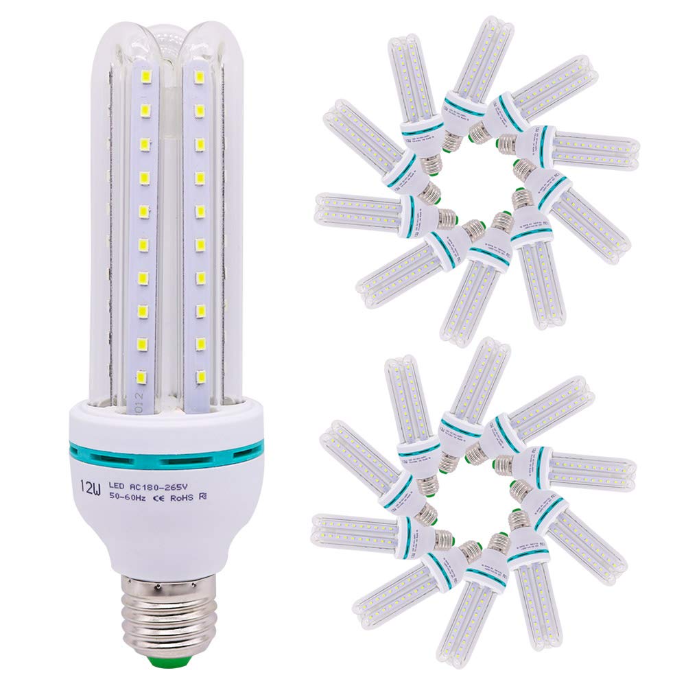 Xindaxin® - Bombilla LED de bajo consumo (no regulable, casquillo E27, bajo consumo de energía, luz blanca fría 6000 K, intensidad no regulable, 20 unidades)