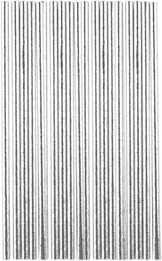 Silver Paper Straws - Case of 576 - Paper, 24 Packs x 24 - for Restaurants, Cafes & Everyday Use