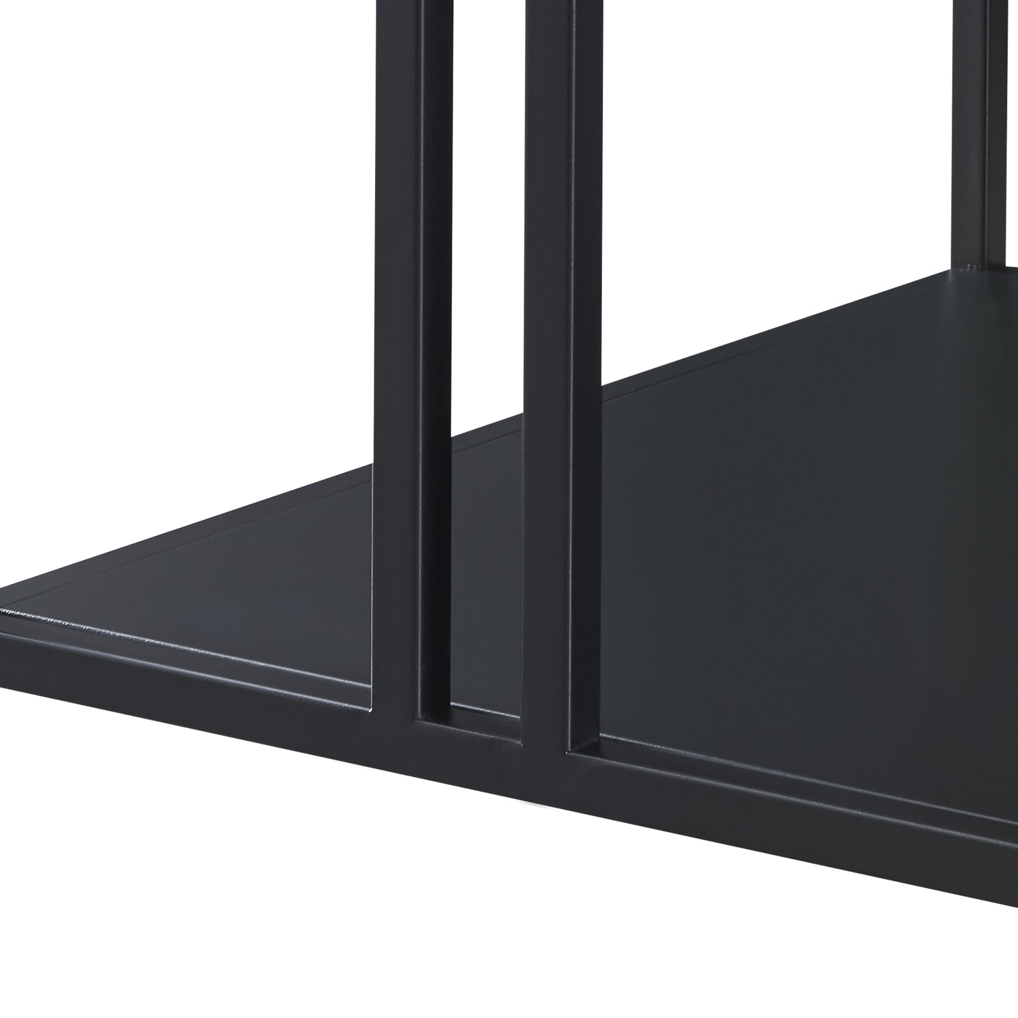 [en.casa] Tavolino da Salotto Tavolino Basso in Metallo Forma Rettangolare Tavolino da Caffè Moderno Decorativo con Ripiano 47 x 110 x 55 cm - Nero