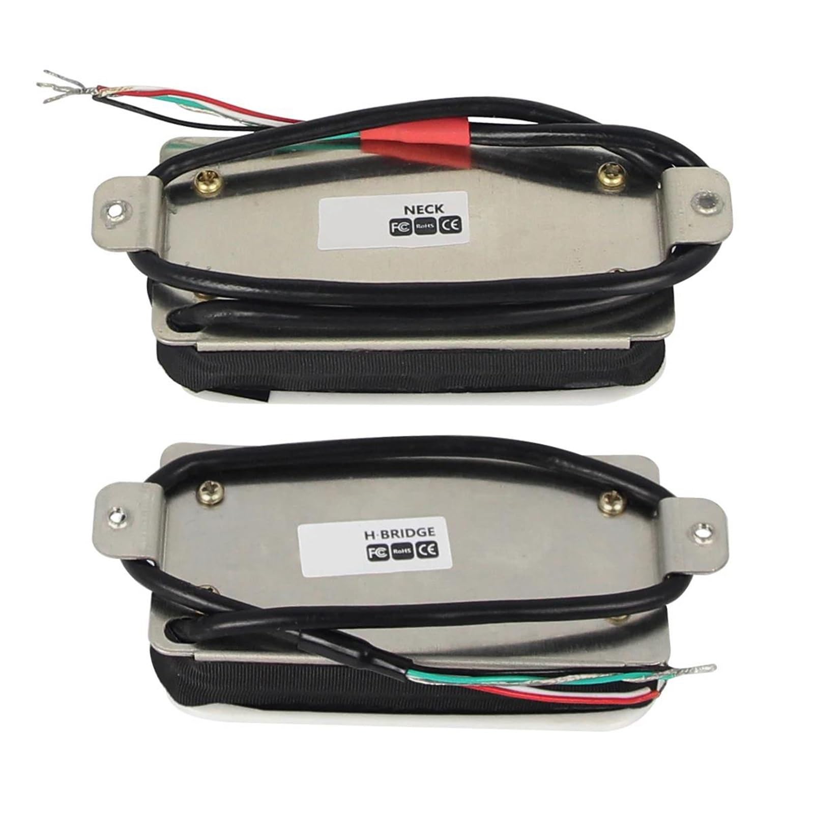 Zestaw przetworników mostkowych na szyję ceramicznych przetworników Humbucker Rail Przetwornik Części Gitary Elektrycznej(White NB Set)