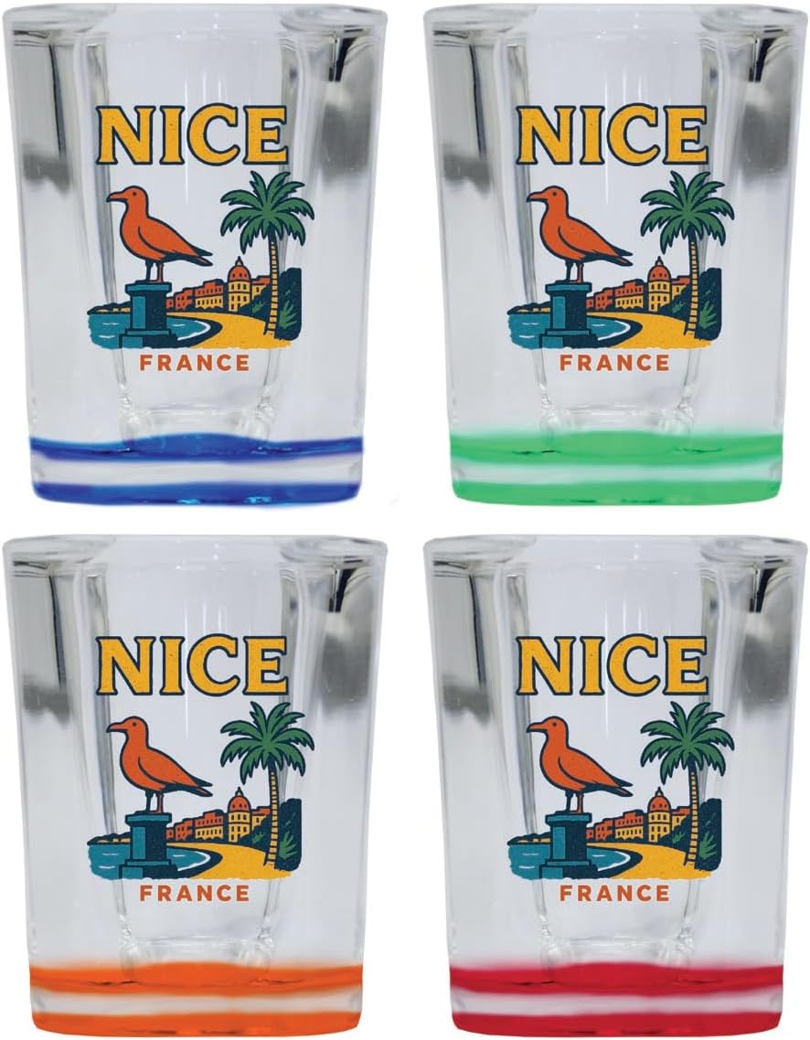 Vaso Shot Souvenir Francia 4 Piezas Multicolor