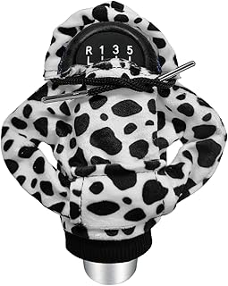 Car Gear Shift Hoodie, Gear Shift Knob Cover Funny Mini Sweater Hoodie, Winter Warm Fashionable Gear Shifter Hoodie Shirt, Automotive Shift Stick Protector Decoration (Cow)