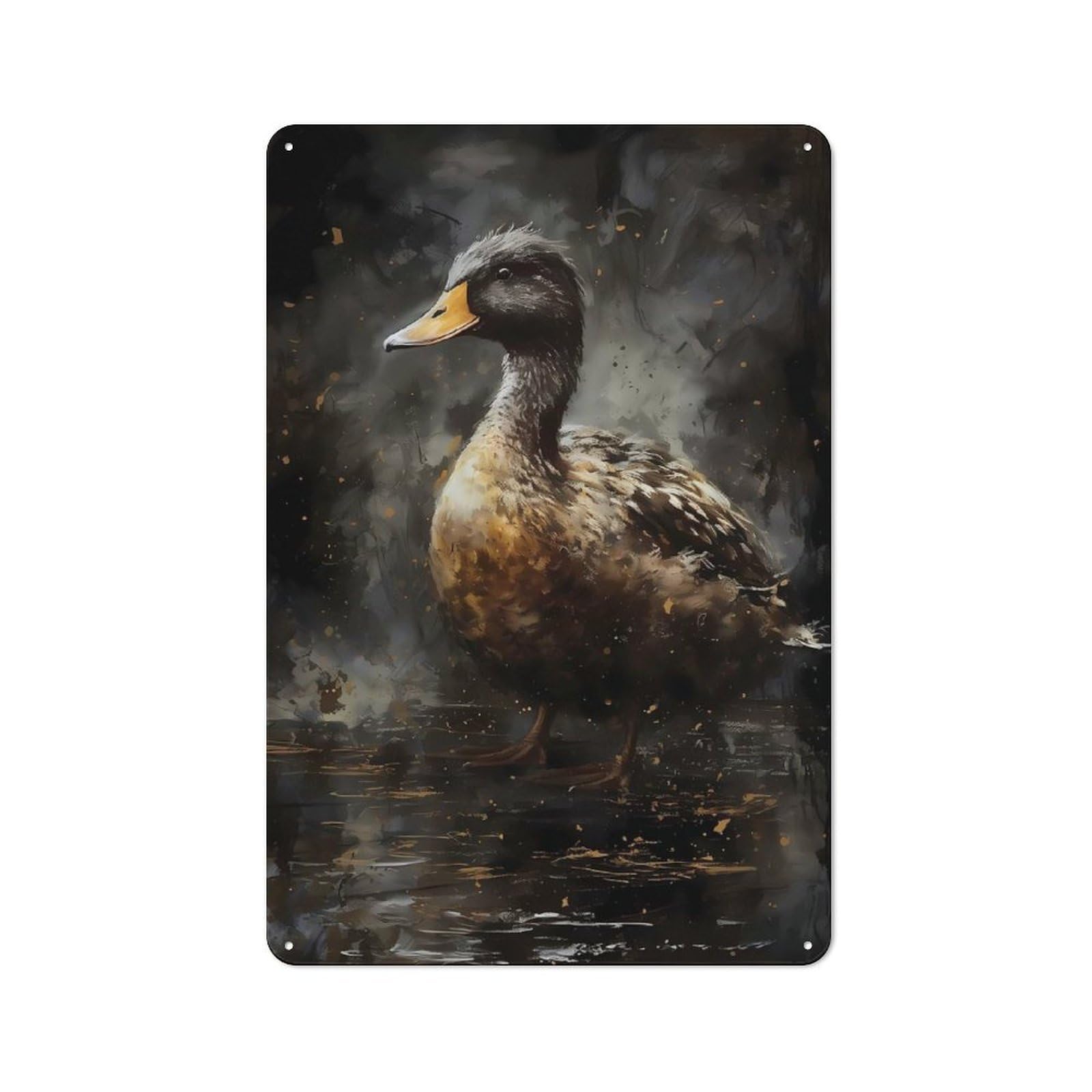 Junmoney Duck Appreciated Rustic Country Metal Sign 30X20cm, Cottage Wall Art For Dining Room, Cafe, Entryway Or Family Room