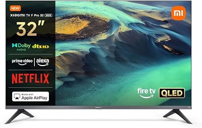 XIAOMI TV F Pro 32 2025, 32 pollici (81 cm), QLED, Smart TV, Fire TV, Triple Tuner DVB-C/S/S2/T/T2,Dolby Audio, DTS Virtual:X, DTS-HD, Controllo Vocale Alexa, Compatibile con Apple AirPlay