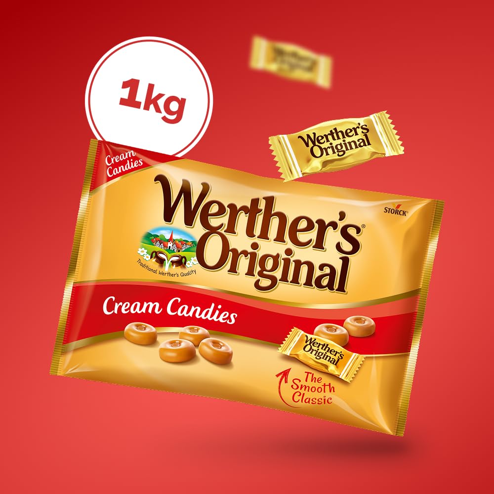 Werther's Original Caramelos Toffee de Mantequilla y Nata Fresca 1 kg Sin Gluten Vegetarianos