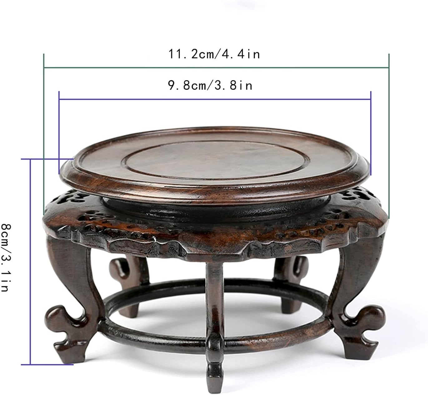 Supporto per fioriera in legno per interni, Supporto per piante in legno alto, Portavaso, Base in felce intagliata, Espositore in rovere moderno di alta qualità - Italia