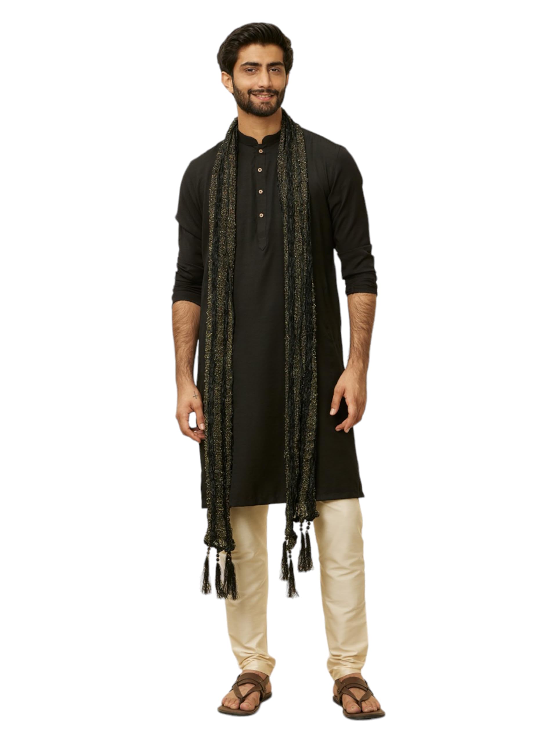 Men's Art Silk Self Textured Dupatta (1pc)