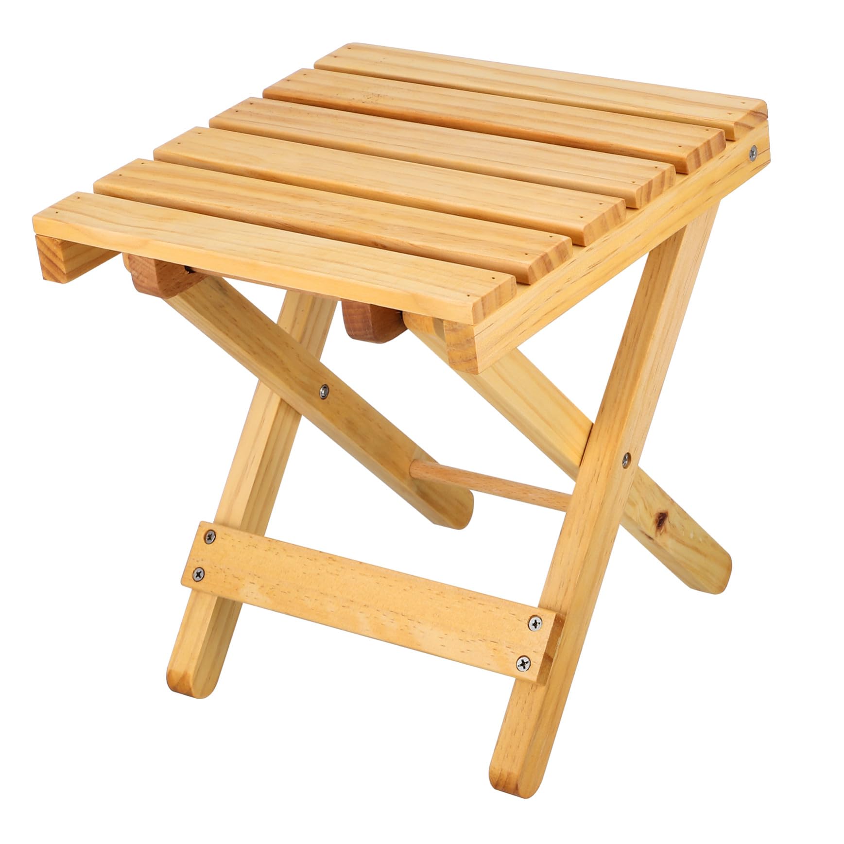 Table carrée pliante en bois jaune pour pique-niques et extérieur