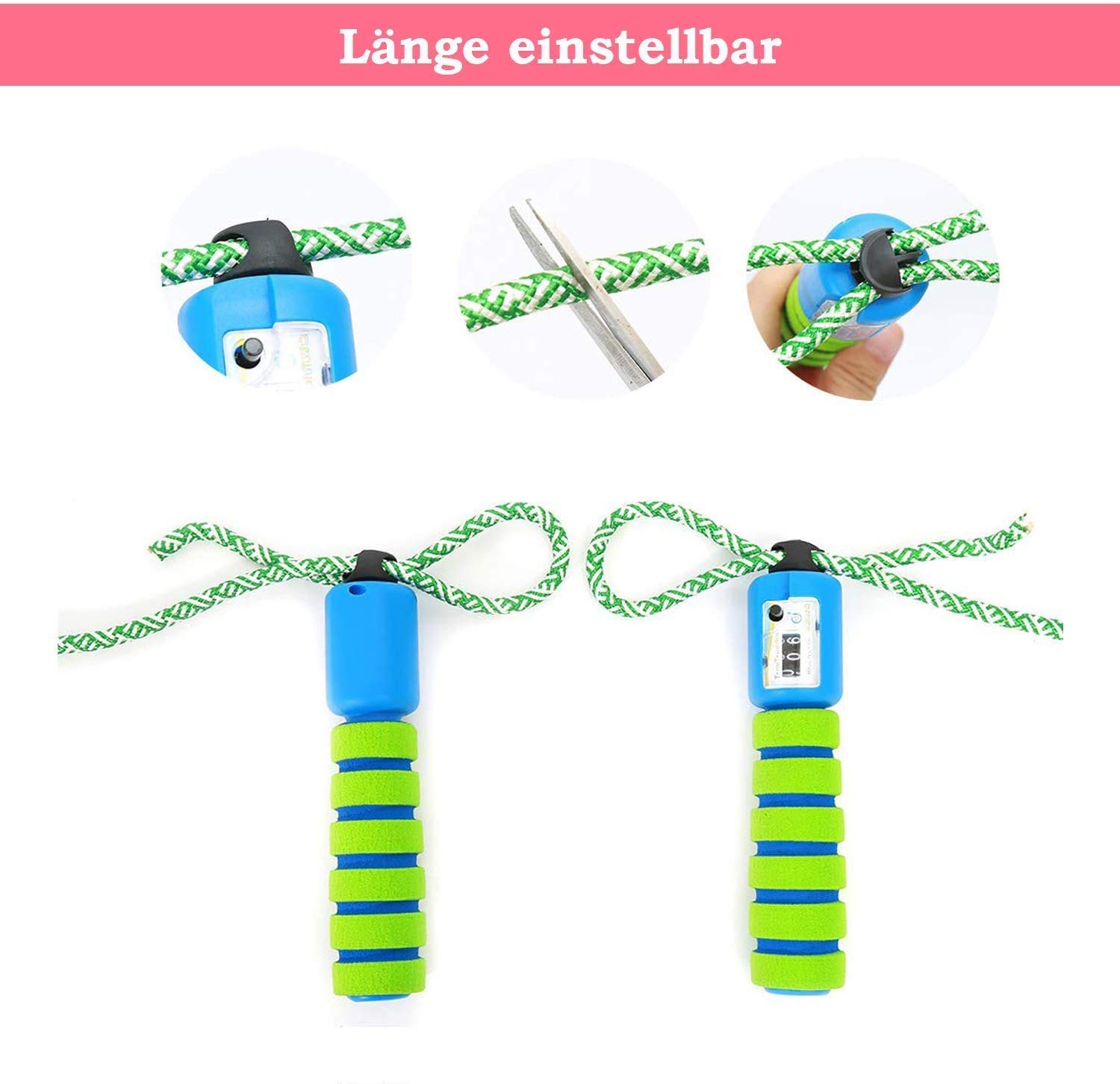 thumbnail: Verstelbaar Springtouw Voor Kinderen Met Teller – Comfortabele Handgrepen Voor Fitness En Spel