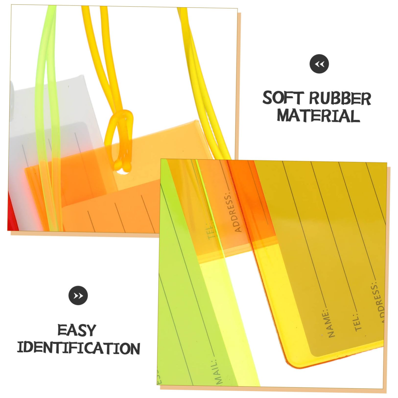 Amosfun 100 Pezzi Etichetta per Bagaglio in Pvc Colorato Riutilizzabile con Carta Inseribile, Facile da Attaccare, per Borse da Golf e Palestra in Viaggi e Controlli Aeroportuali