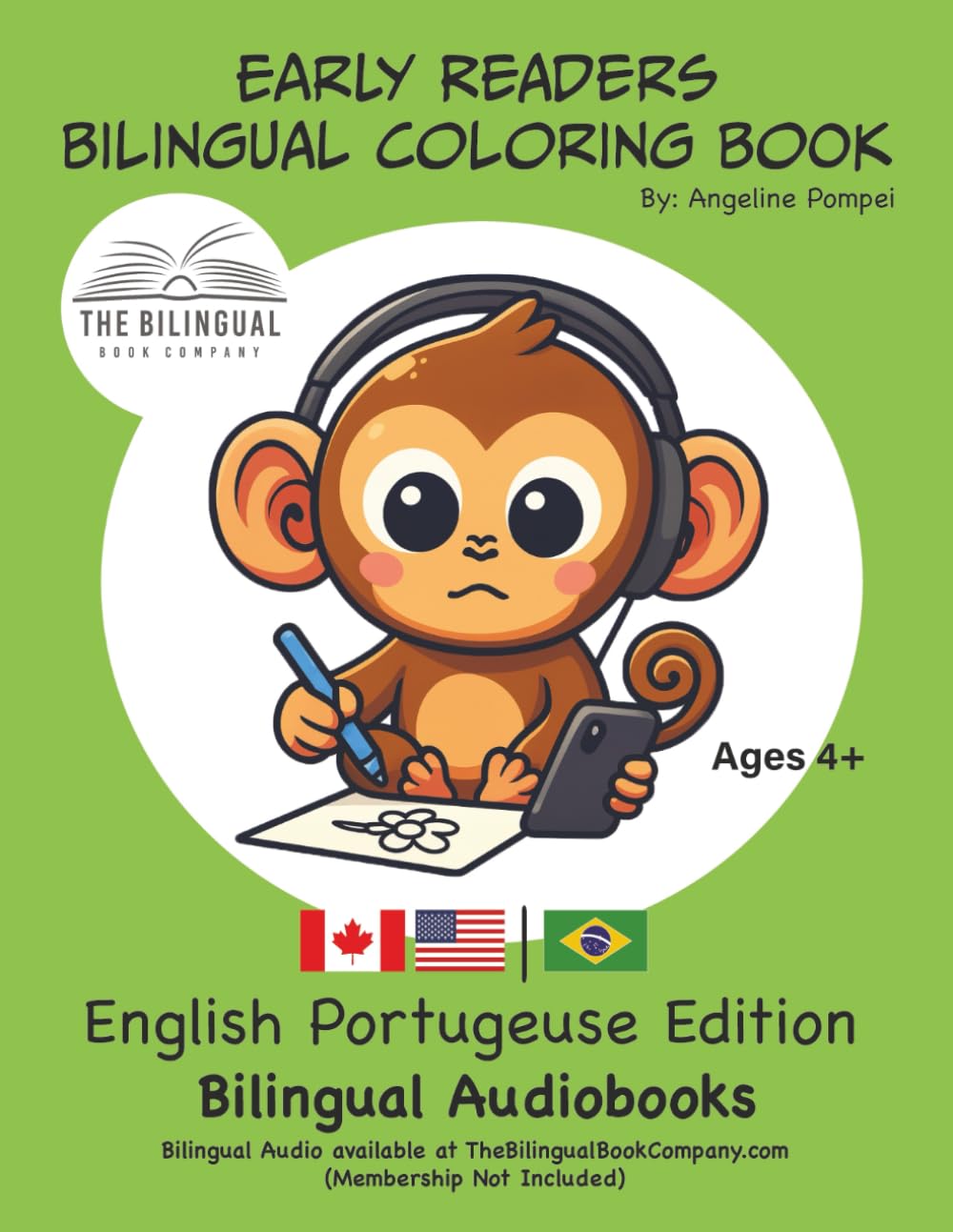 Early Readers Bilingual Coloring Book English–Portuguese Edition: Bilingual Audiobook