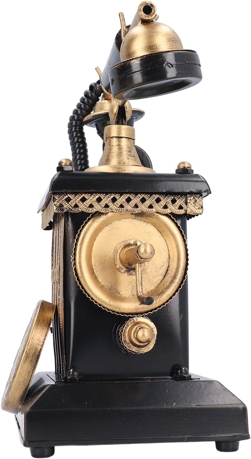 Vintage Telephone Decorative Resin Model, Retro Rotary Phone Wall Art Statue, Antique Style Decor for Bar Cafe Home Office Desktop Ornament with Classic 1920s Design